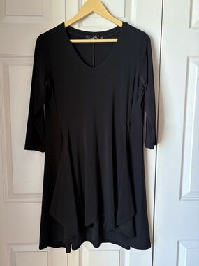 Sympli | Asymmetric Slant Lagenlook Tunic Dress. Canada 10. Minimalist. Stretch